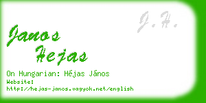 janos hejas business card