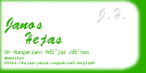 janos hejas business card